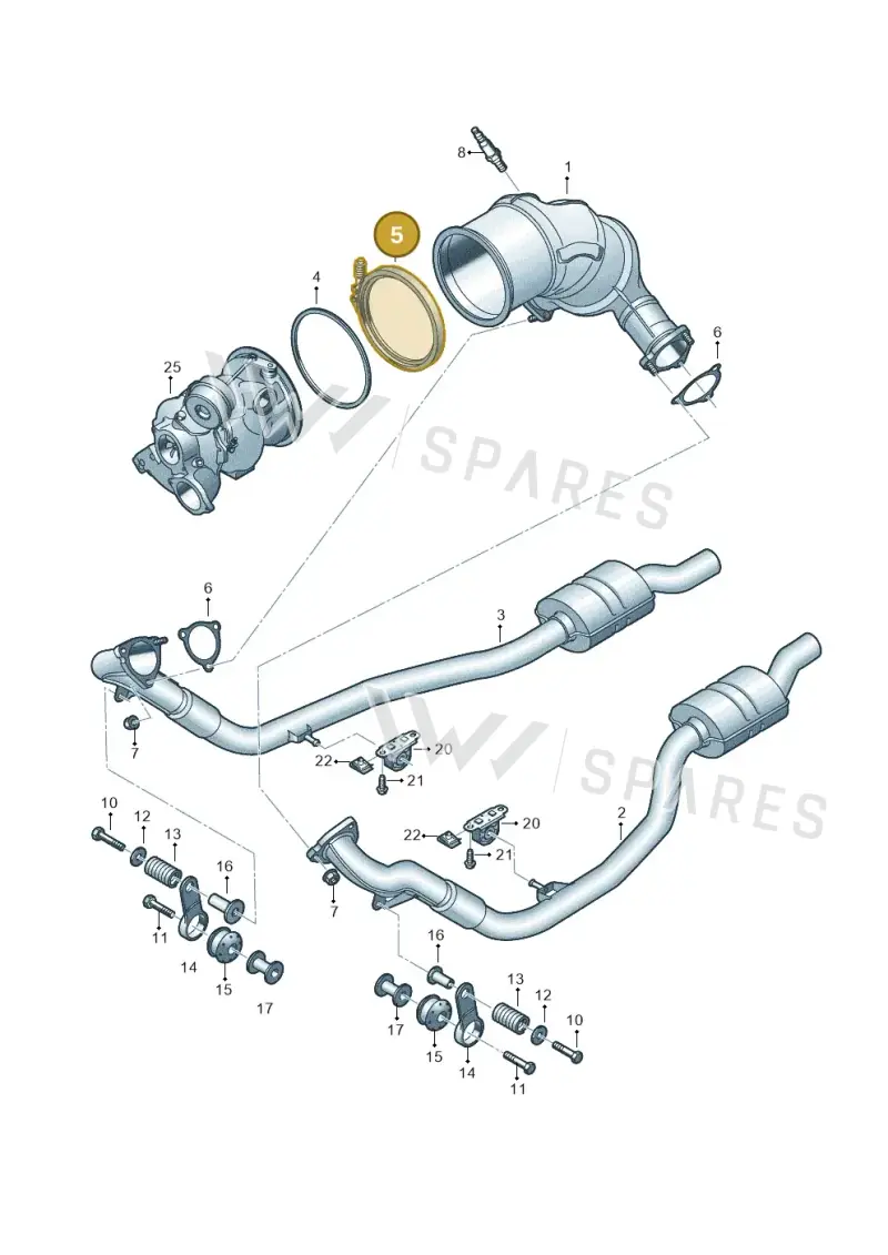 8W0253725G — Audi A8L (2017-2022) diagram 849253600, position 5