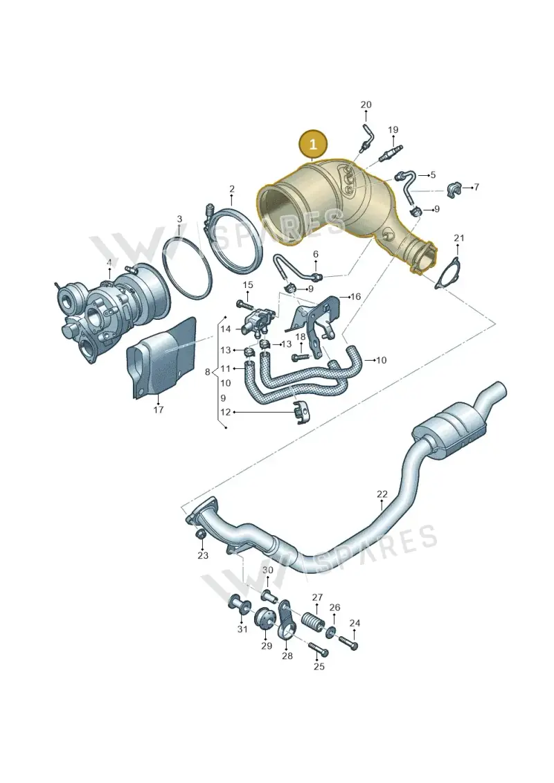 8W0254253NX — Audi RS4 Avant (2017-2025) diagram 438253495, position 1