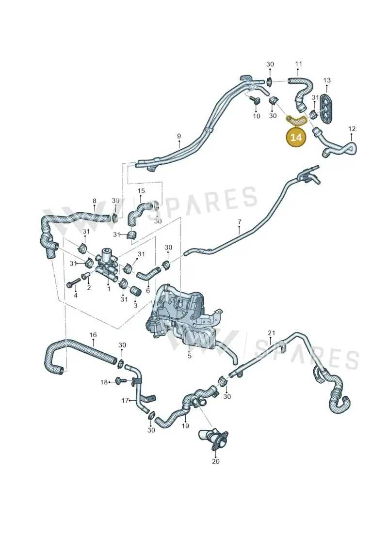 8W0265352D — Audi A5 Sportback (2016-2020) diagram 849121940, position 14