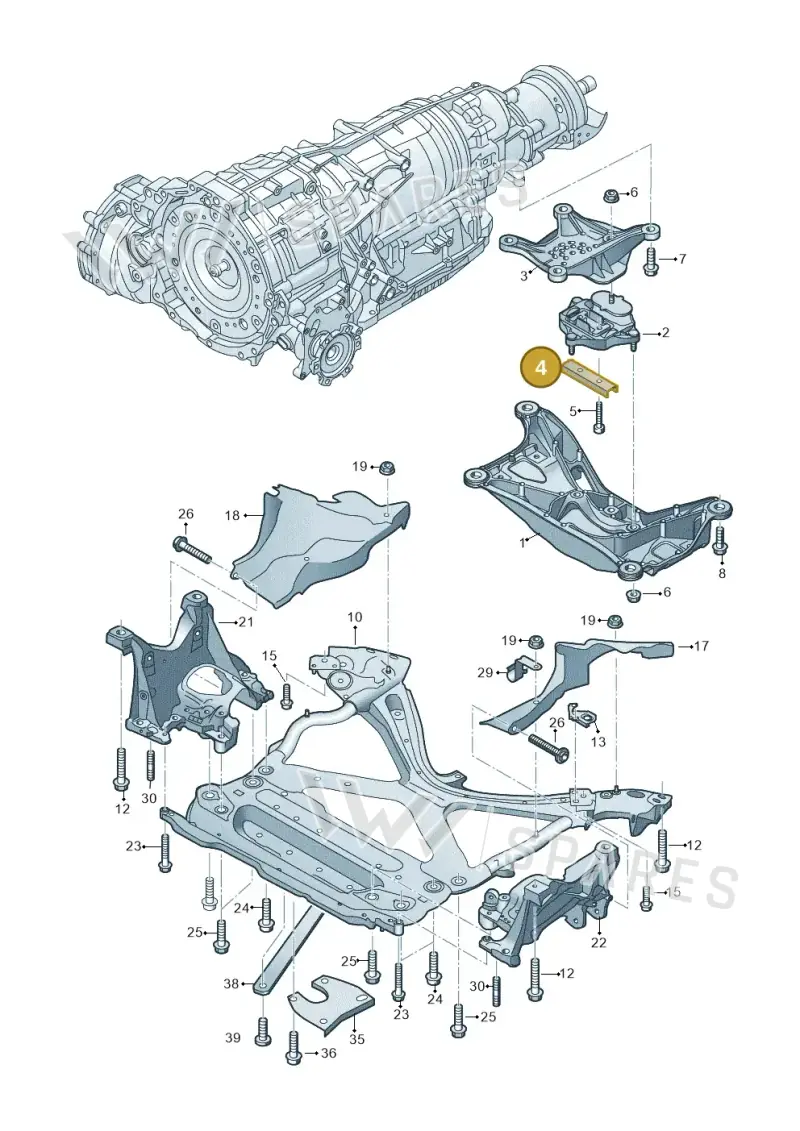 8W0399292 — Audi A5 Cabrio 2.0 (2016-2018) diagram 848399700, position 4