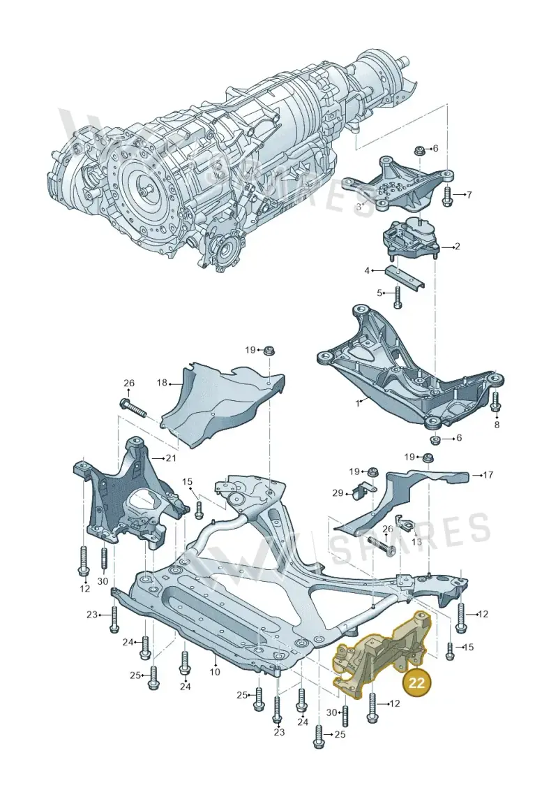 8W0399295E — Audi A5 Sportback (2016-2025) diagram 849399700, position 22
