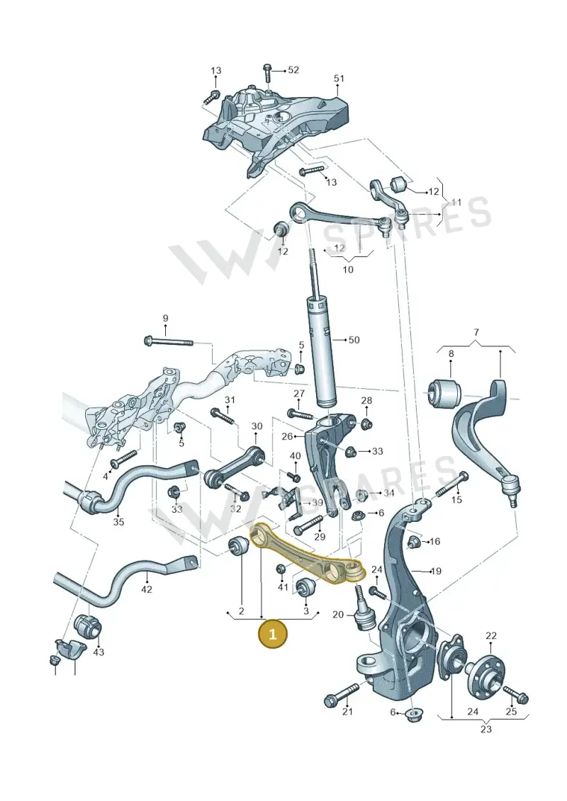 8W0407151D — Audi RS4 Avant (2017-2025) diagram 897407000, position 1
