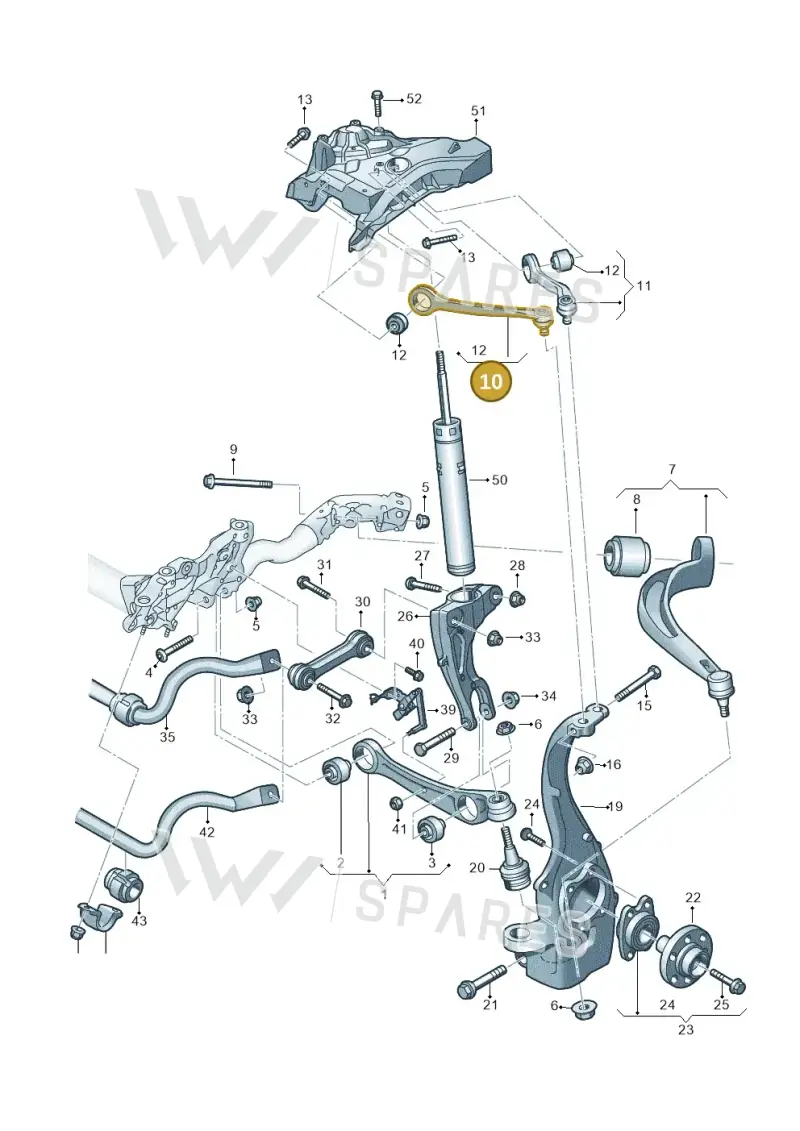 8W0407506F — Audi RS4 Avant (2017-2025) diagram 897407000, position 10