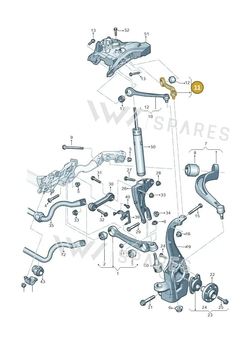 8W0407510F — Audi RS4 Avant (2017-2025) diagram 897407000, position 11