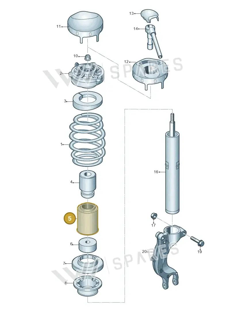 8W0412137 — Audi A6 (2018-2025) diagram 849411000, position 5