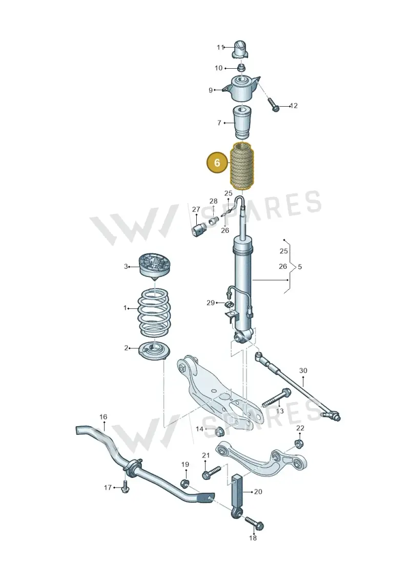 8W0512137D — Audi RS6 Avant (2019-2025) diagram 537511100, position 6