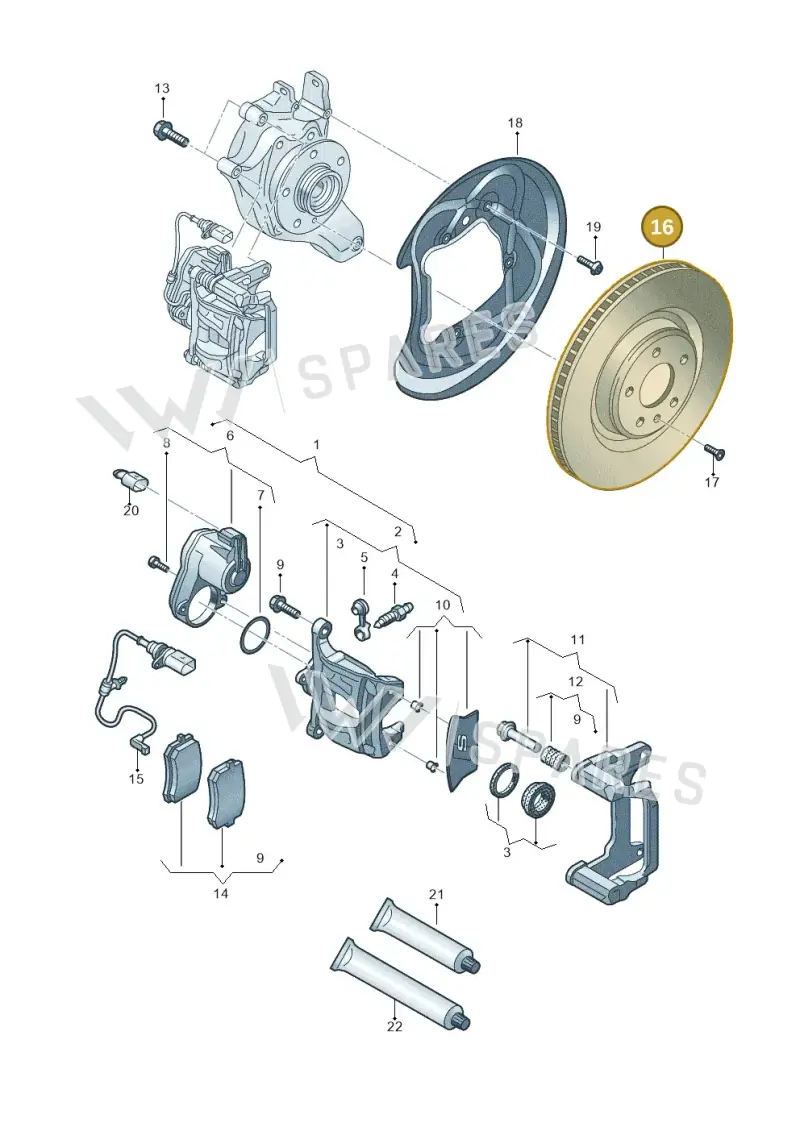 8W0615601E — Audi A5 Sportback (2016-2020) diagram 849615750, position 16