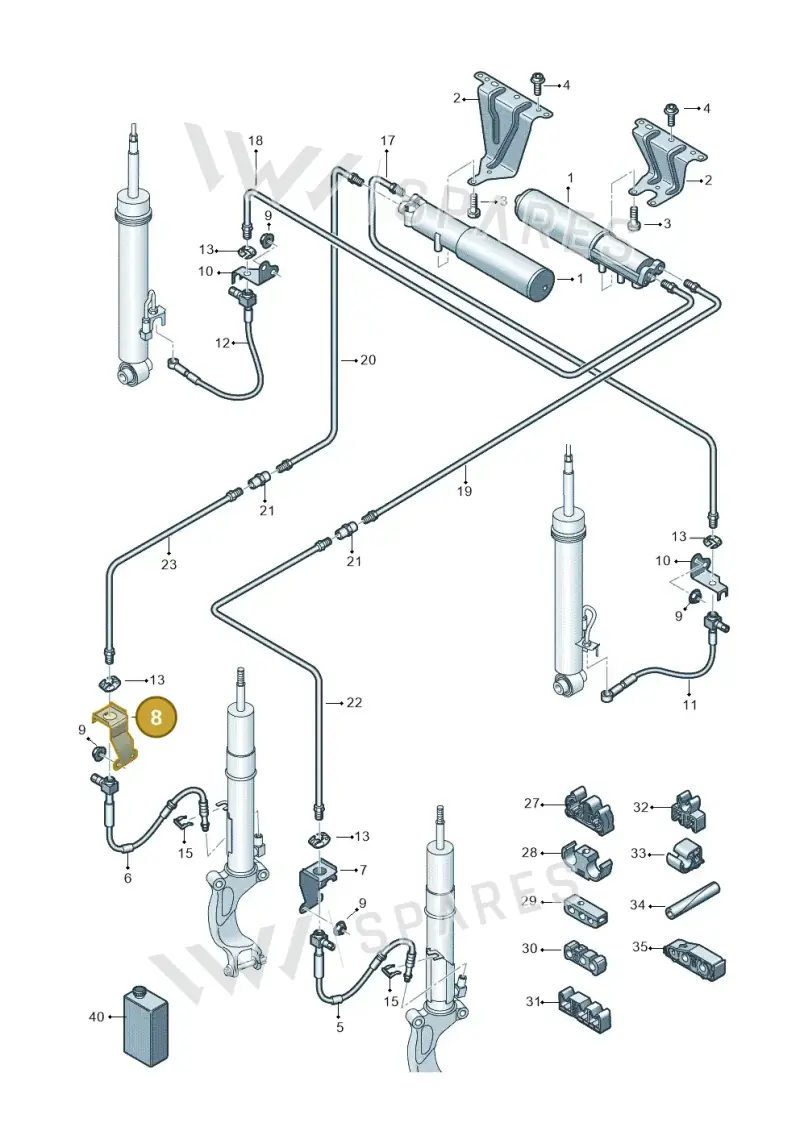 8W0616274A — Audi RS4 Avant (2017-2025) diagram 847616300, position 8