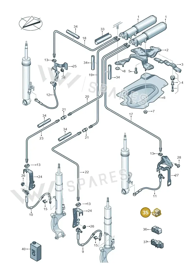 8W0616739B — Audi RS6 Avant (2019-2025) diagram 537616400, position 35