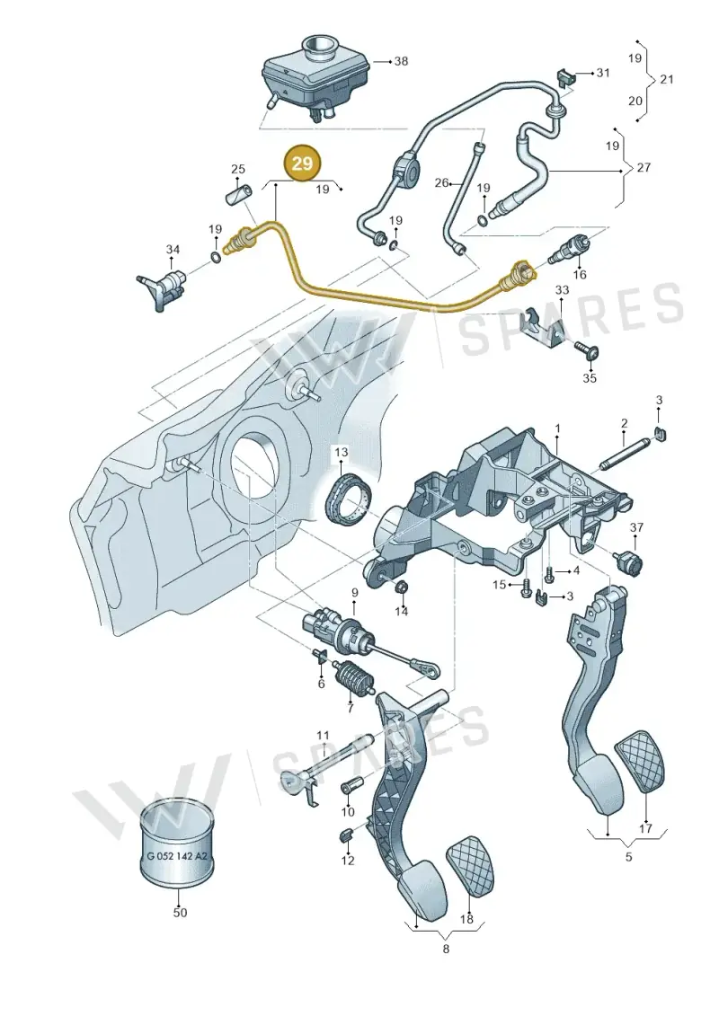 8W0721477 — Audi A6 (2014-2018) diagram 798721250, position 29