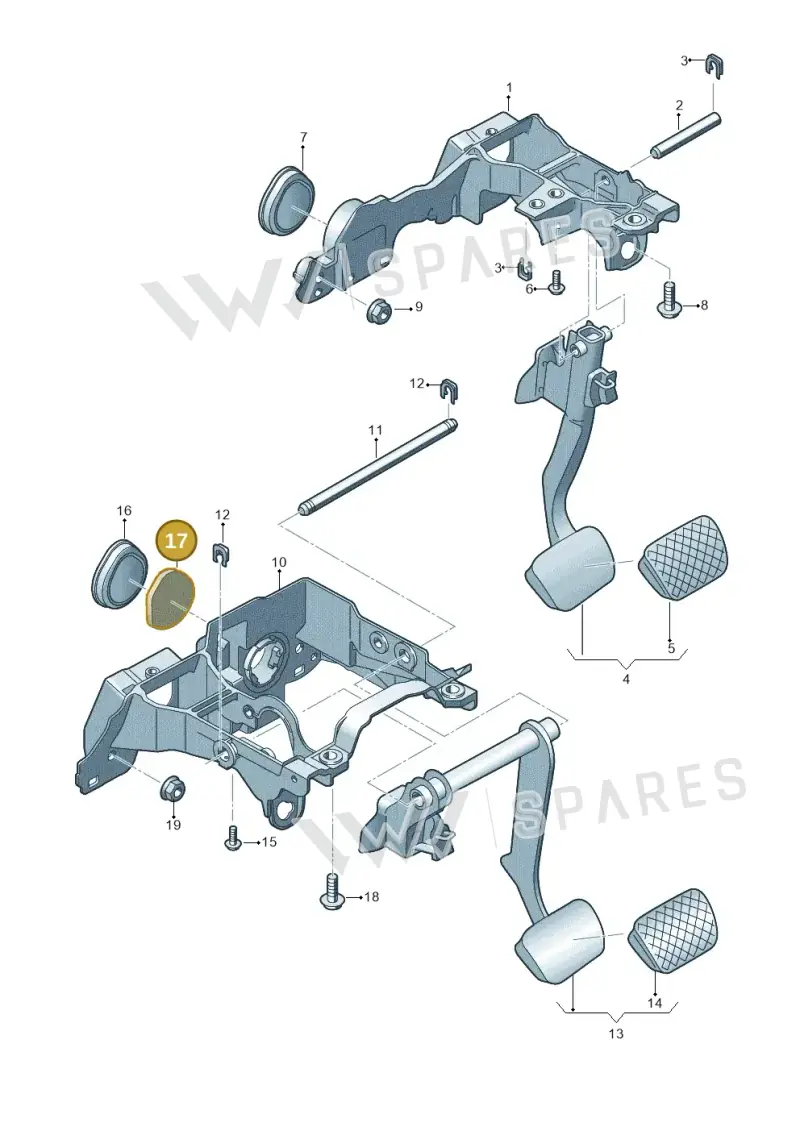 8W0723495 — Audi RS4 Avant (2017-2025) diagram 849723250, position 17