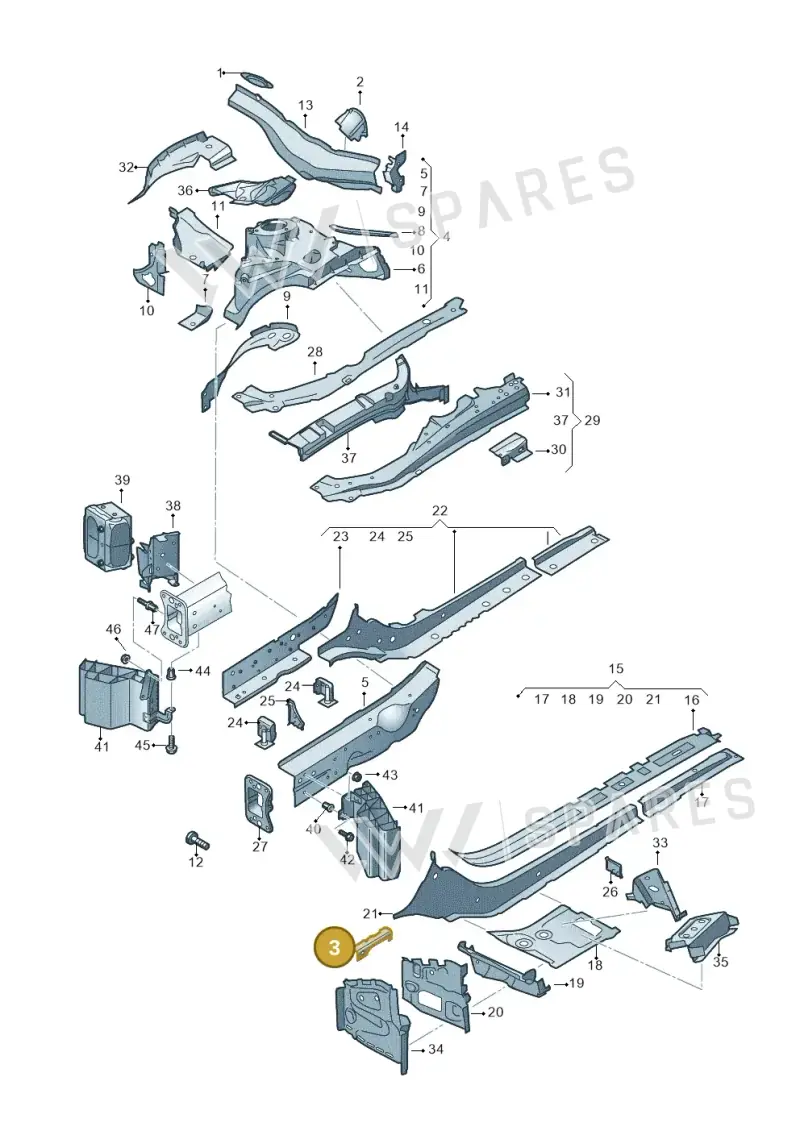 8W0802111 — Audi A5 Cabrio 2.0 (2016-2018) diagram 848803000, position 3