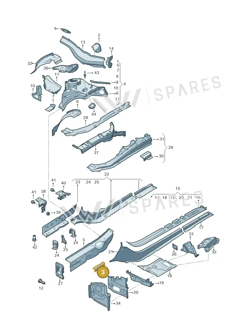 8W0802111 — Audi RS4 Avant (2017-) diagram 849803000, position 3