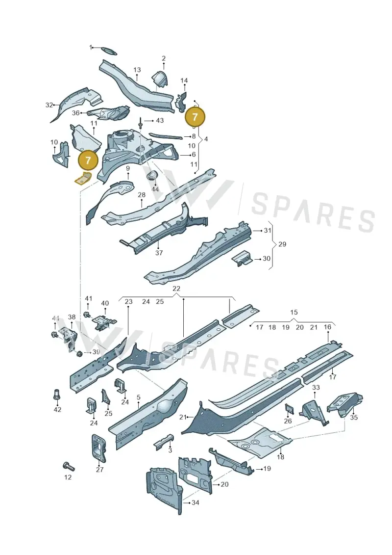 8W0802451 — Audi RS4 Avant (2017-) diagram 849803000, position 7