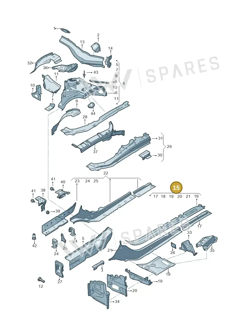 8W0802755 — Audi RS4 Avant (2017-2025) diagram 849803000, position 15