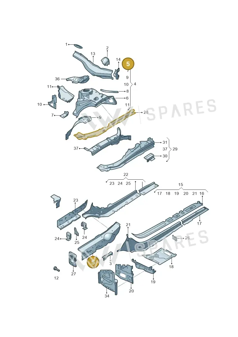 8W0803135B — Audi A4L 2.0 (2016-) diagram 216803000, position 5