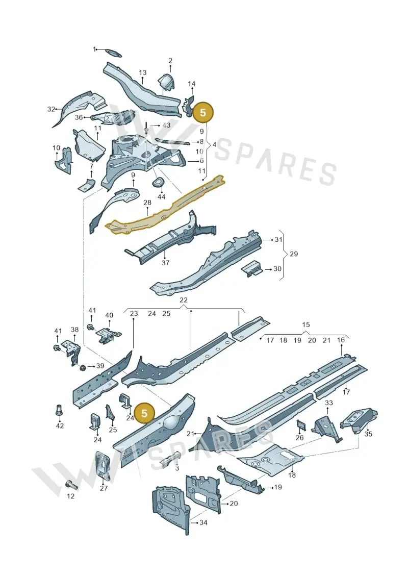 8W0803135B — Audi RS4 Avant (2017-2025) diagram 849803000, position 5