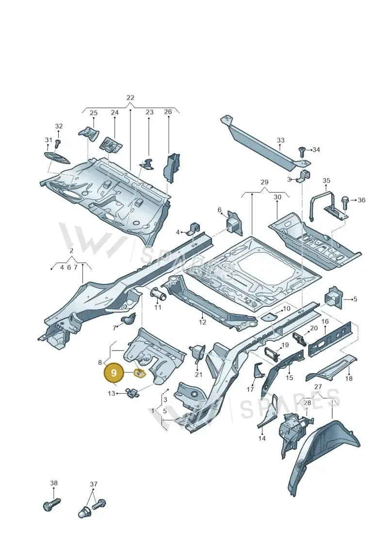 8W0803891 — Audi A6 (2018-2025) diagram 435803410, position 9
