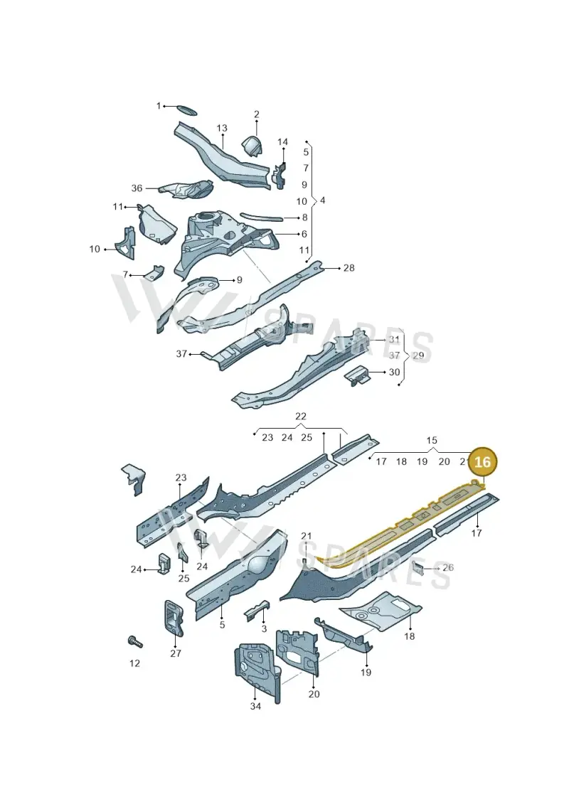 8W0804029 — Audi A4L 2.0 (2016-) diagram 216803000, position 16