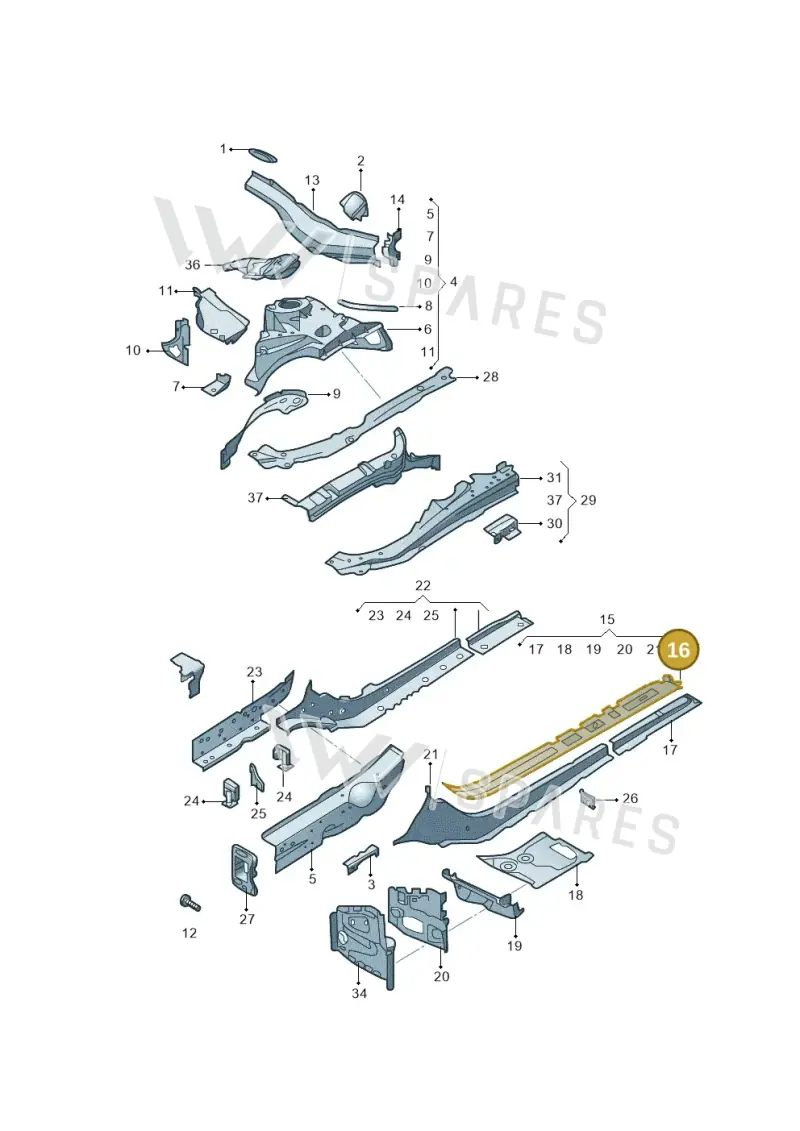 8W0804030 — Audi A4L 2.0 (2016-) diagram 216803000, position 16
