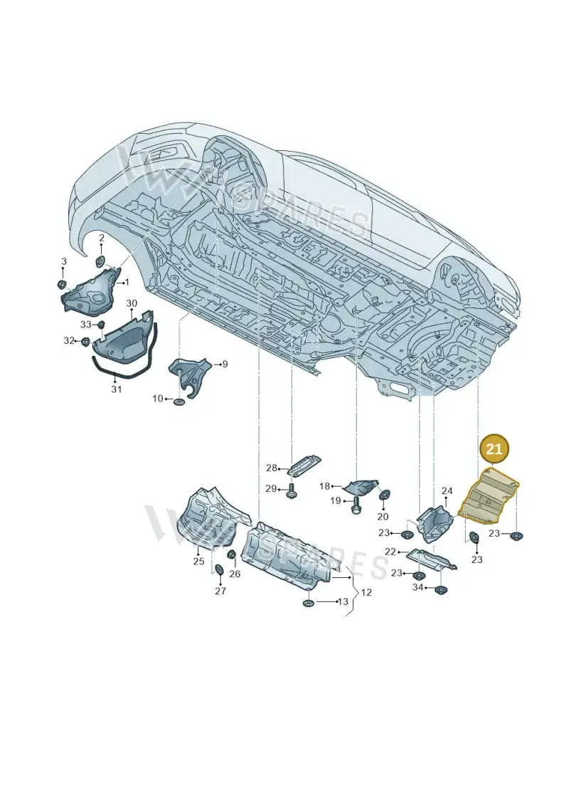8W0804171 — Audi RS4 Avant (2017-2025) diagram 438804000, position 21