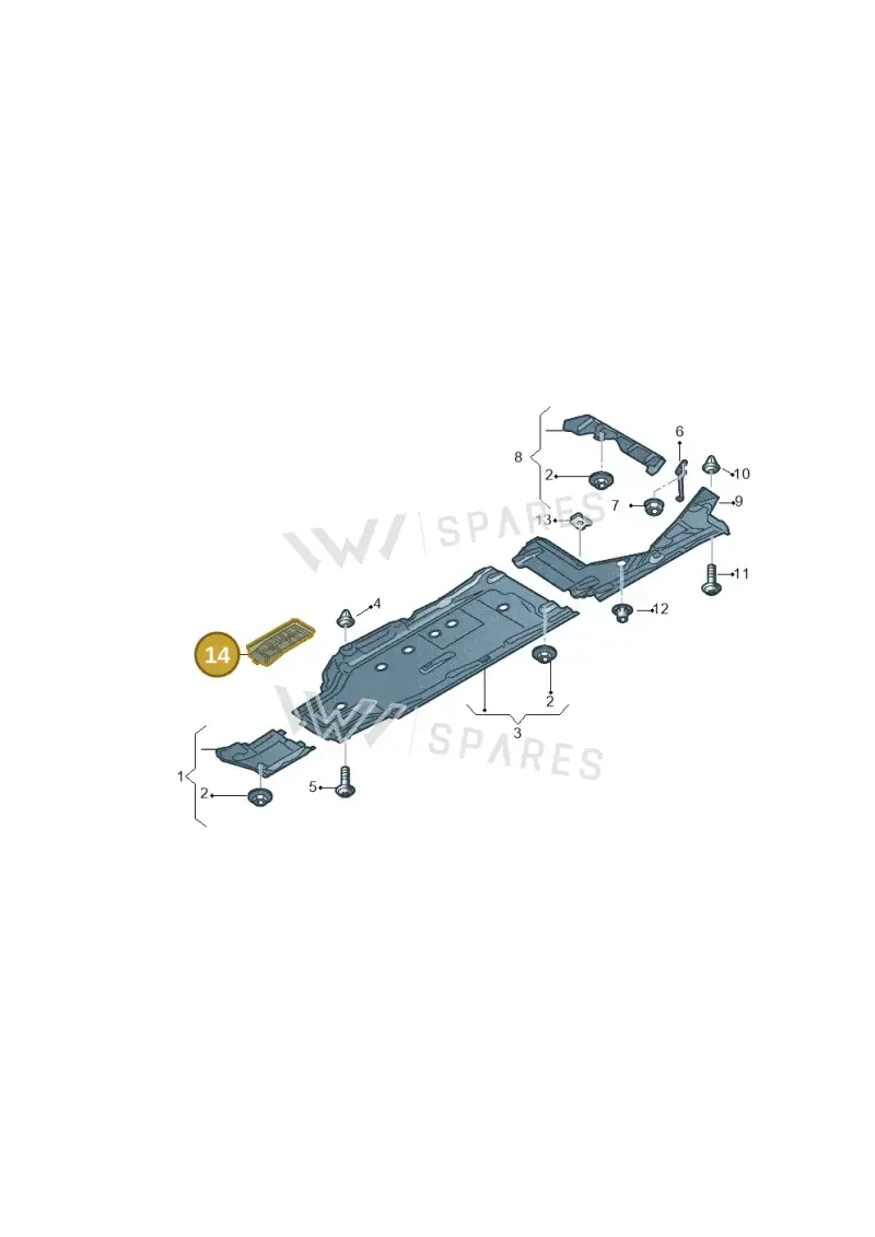 8W0804648 — Audi RS4 Avant (2017-2025) diagram 438825000, position 14