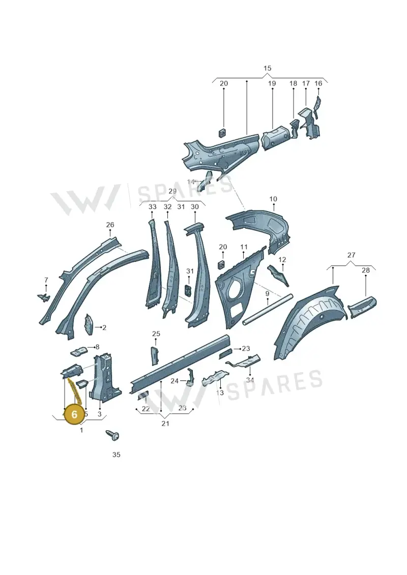 8W0805085 — Audi RS5 Sportback (2017-) diagram 897809000, position 6