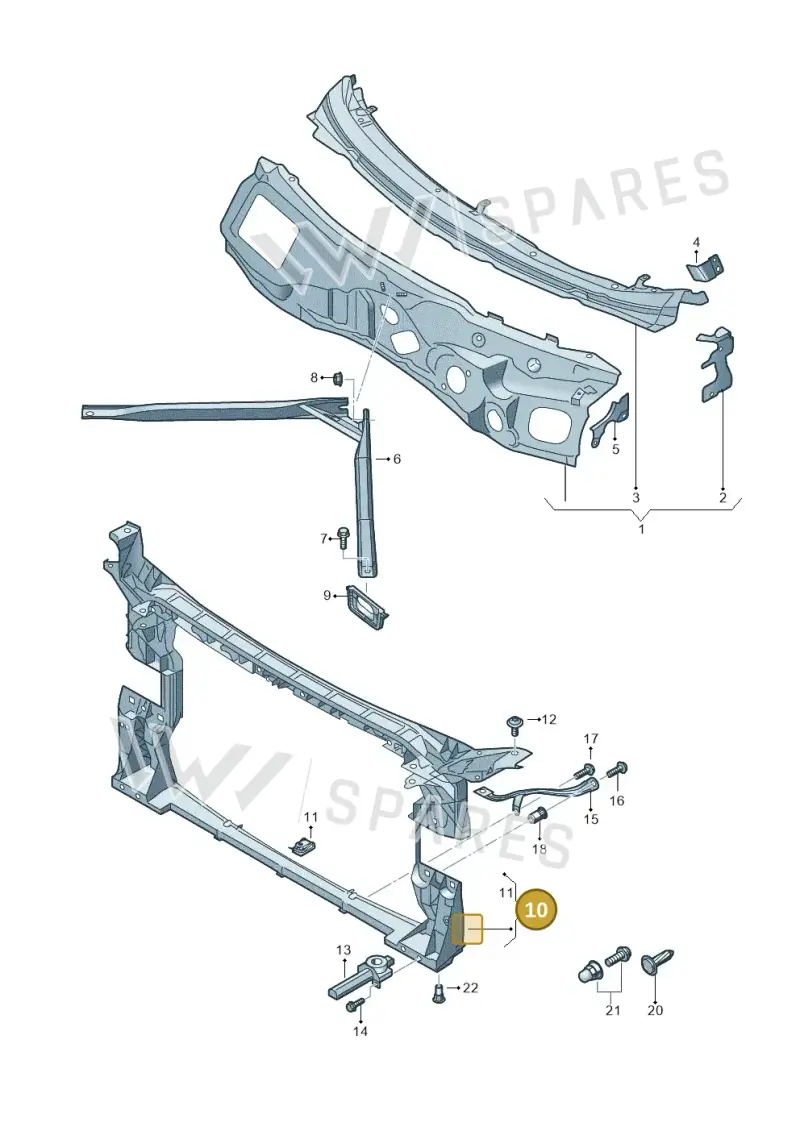 8W0805594E — Audi A5 Cabriolet (2016-2025) diagram 848805000, position 10