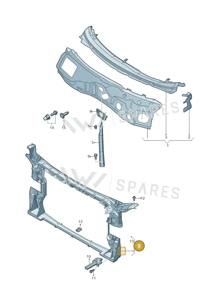 8W0805594F — Audi RS4 Avant (2017-2025) diagram 849805000, position 9