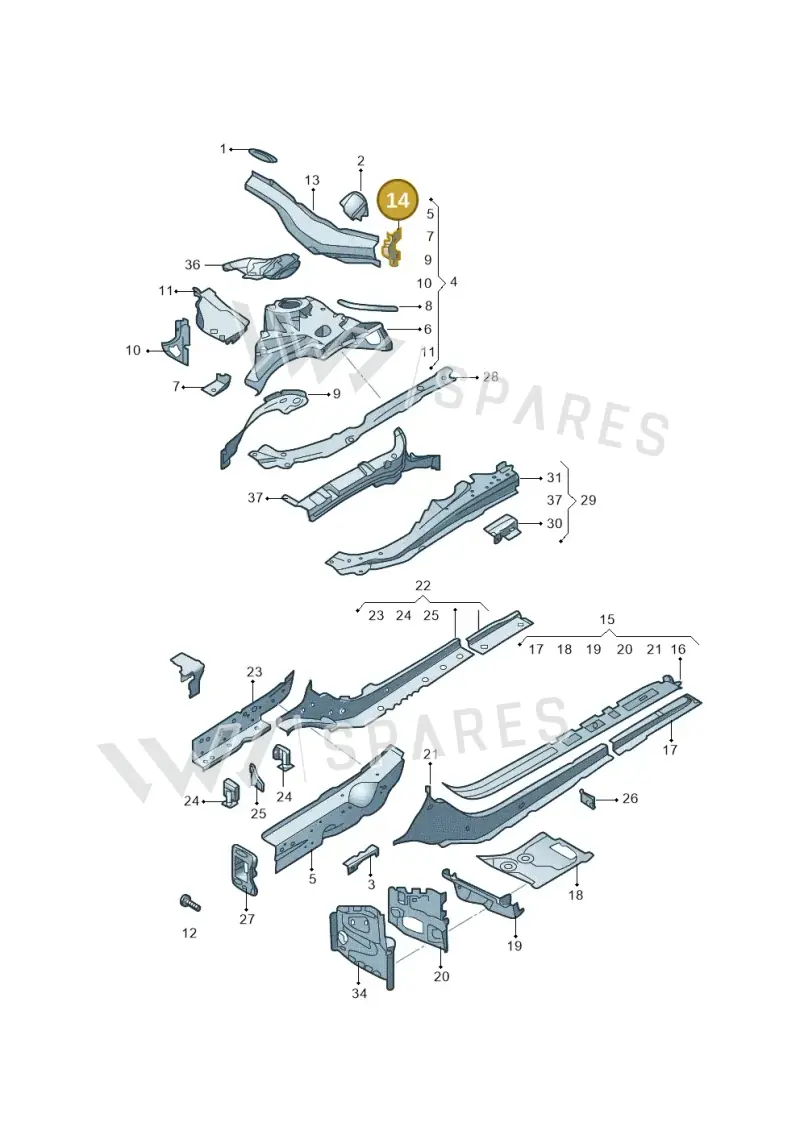 8W0805845 — Audi A4L 2.0 (2016-) diagram 216803000, position 14