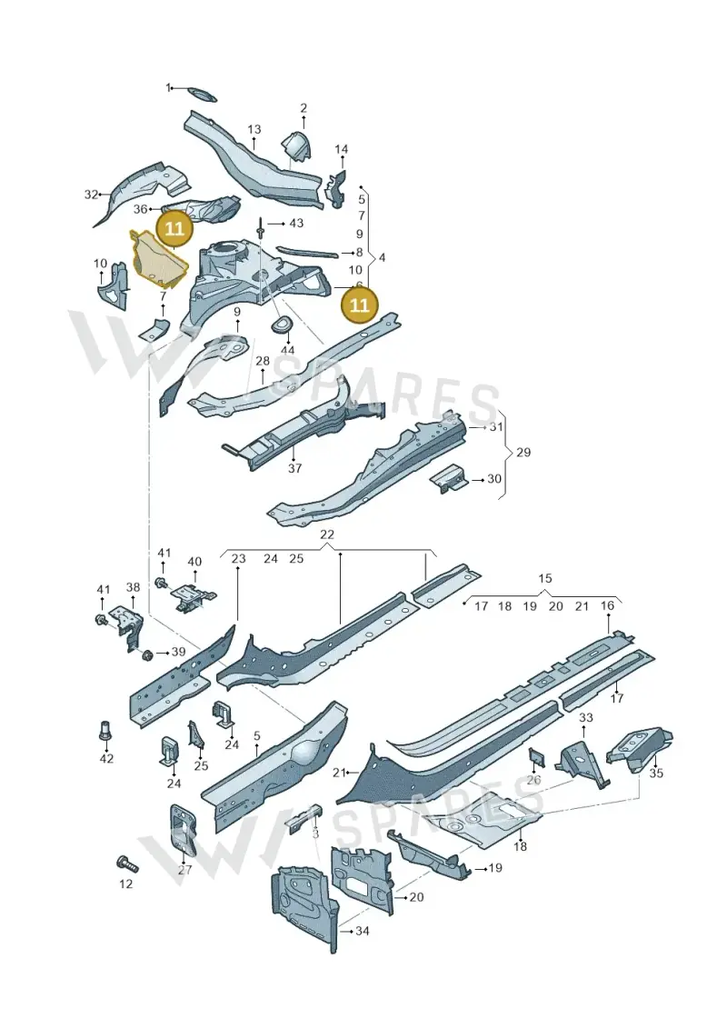 8W0806279 — Audi RS4 Avant (2017-) diagram 849803000, position 11