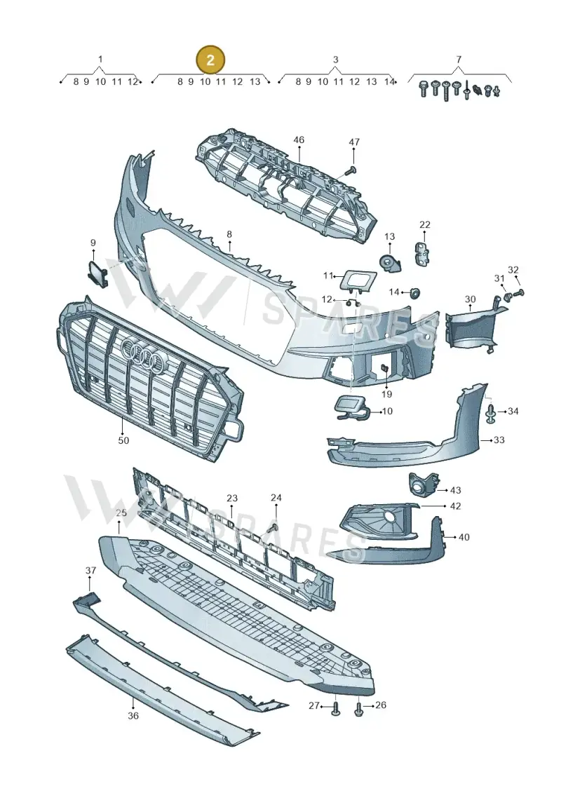 8W0807065AQGRU — Audi A4 (2015-2025) diagram 849807210, position 2