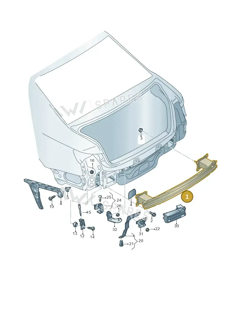 8W0807309H — Audi A5 Sportback (2016-2025) diagram 849807500, position 1