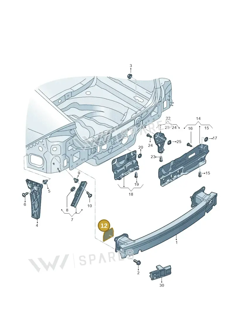 8W0807670 — Audi A7 Sportback (2018-) diagram 435807500, position 12