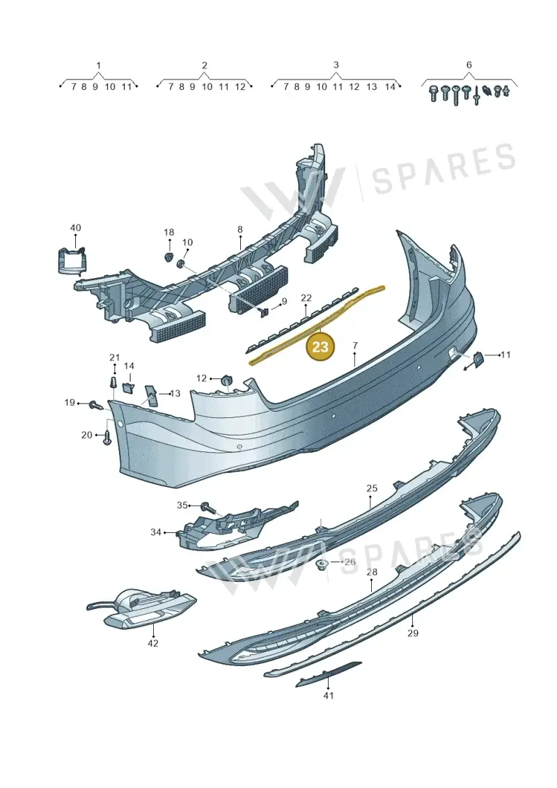 8W0807900B — Audi A5 Sportback (2016-2020) diagram 848807075, position 23