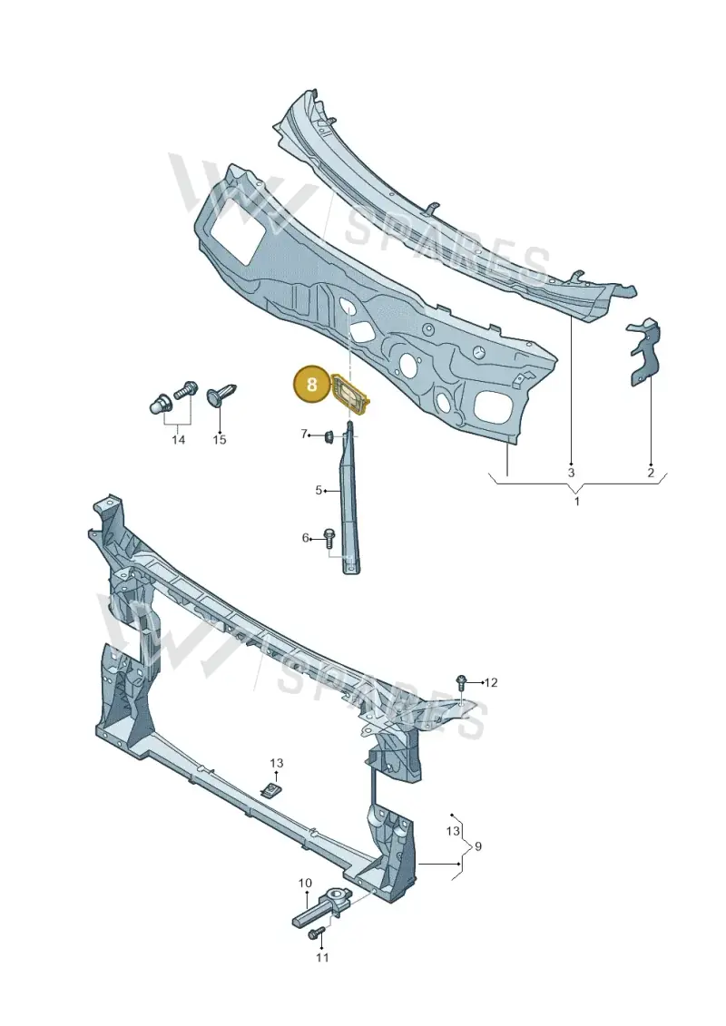 8W0819143B — Audi RS4 Avant (2017-2025) diagram 849805000, position 8