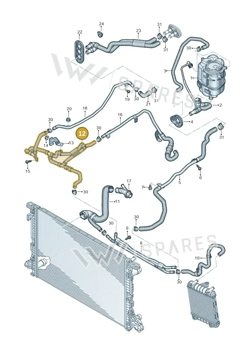 8W0819337G — Audi A5 Sportback (2016-2020) diagram 849121920, position 12