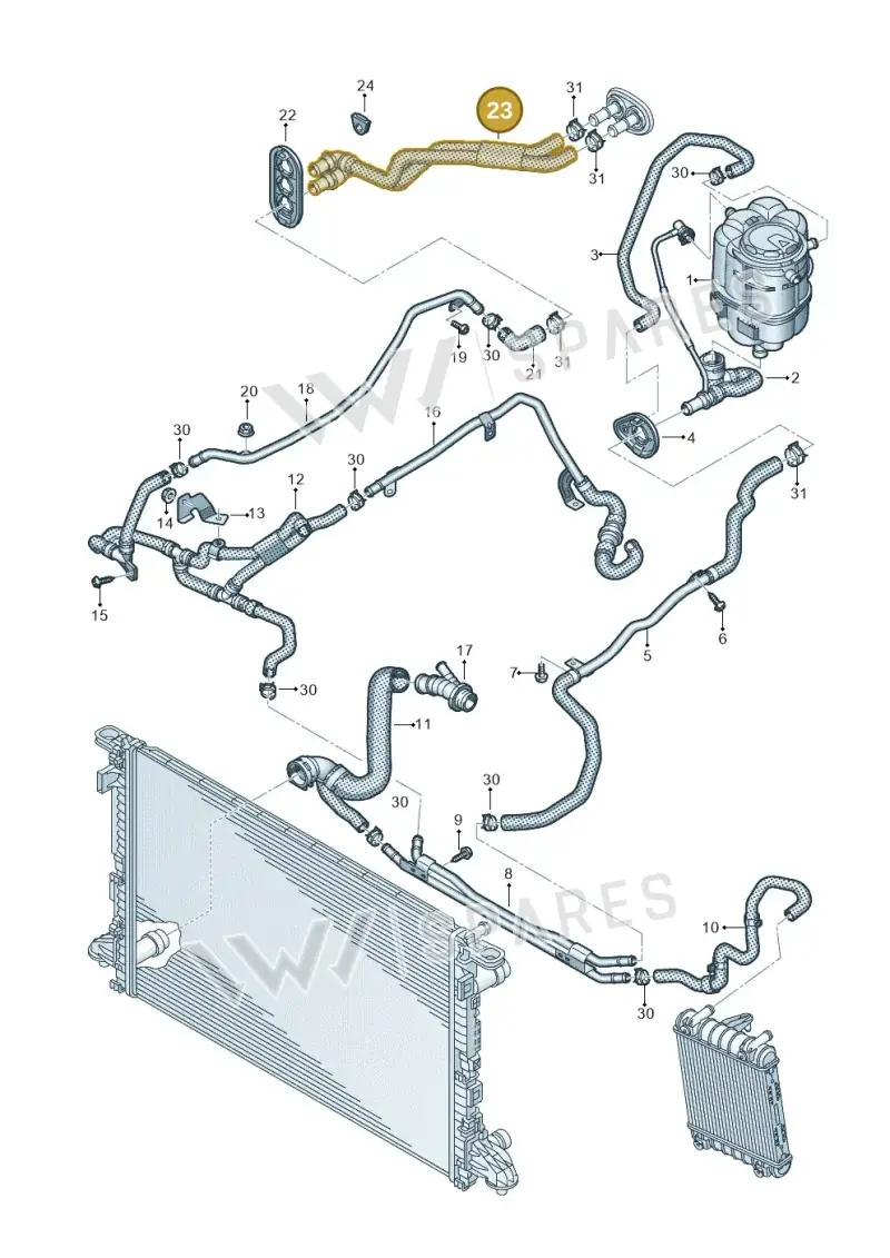 8W0819350N — Audi A5 Sportback (2016-2020) diagram 849121920, position 23
