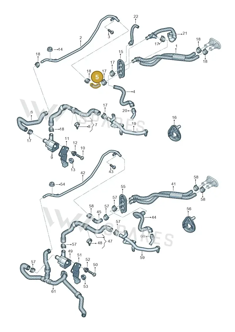 8W0819376E — Audi A5 Cabrio 2.0 (2016-2018) diagram 848819060, position 5