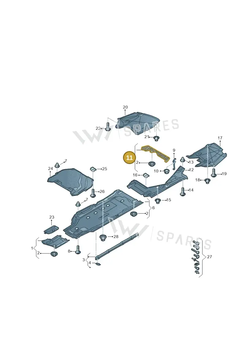 8W0825214A — Audi A5 Cabrio 2.0 (2016-2018) diagram 848825000, position 11
