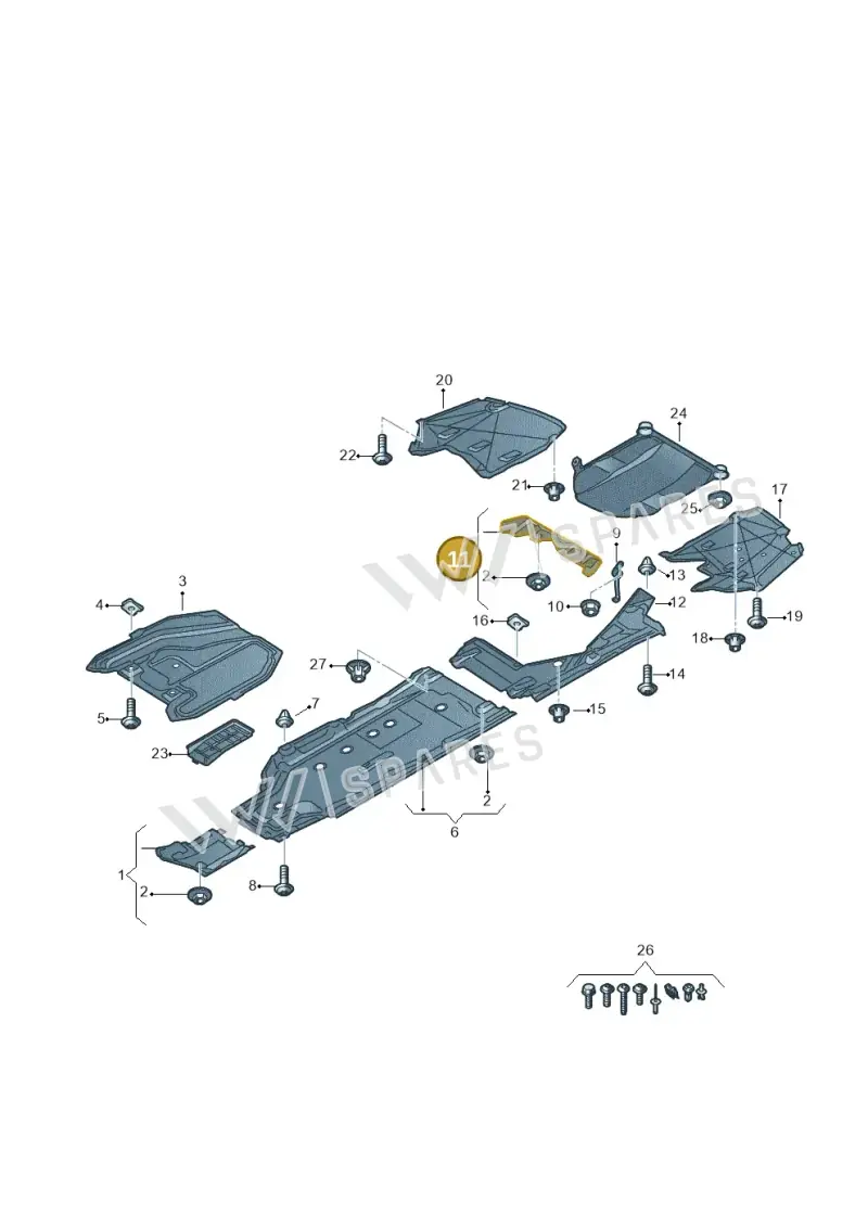 8W0825214A — Audi A5 Sportback (2016-2020) diagram 849825000, position 11