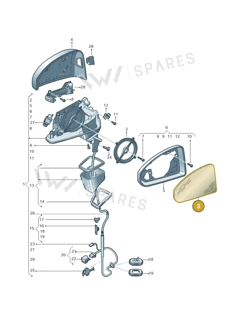 8W0857535F — Audi A5 Sportback (2016-2025) diagram 897857401, position 3