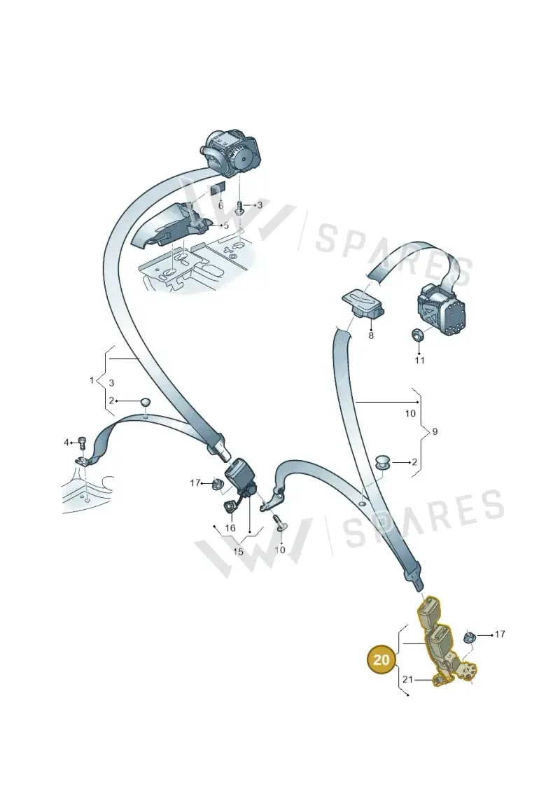 8W0857739CMNB — Audi A5 Sportback (2016-2020) diagram 897857700, position 20