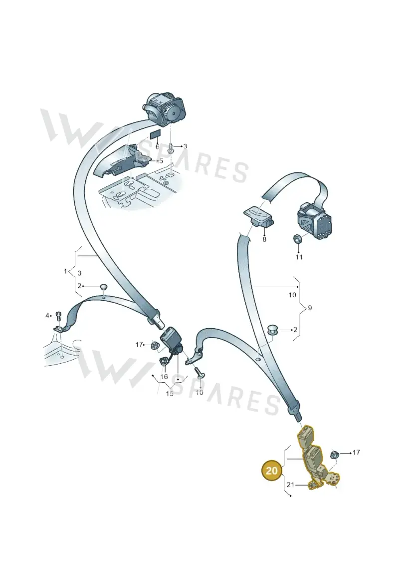 8W0857739EMNB — Audi A5 Sportback (2016-2020) diagram 897857700, position 20