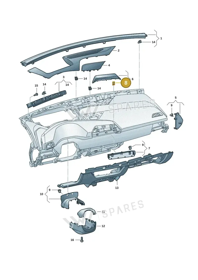 8W0858137 — SEAT CUPRA Born (2021-) diagram 10s857010, position 8