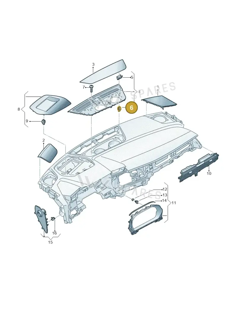 8W0858137 — Audi A3 Sportback (2019-2025) diagram 596857150, position 6