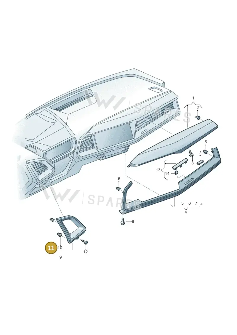 8W0858137 — Audi Q4 Sportback (2021-2025) diagram 89a857200, position 11