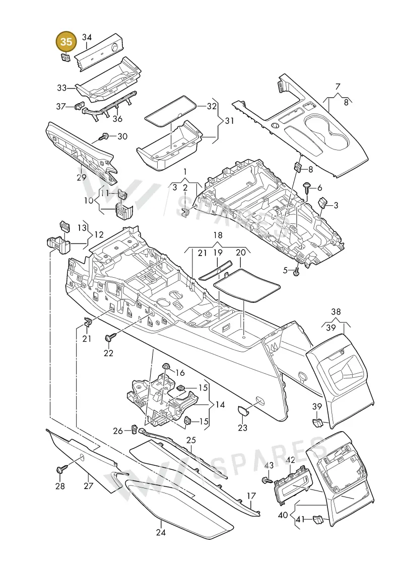 8W0858137 — Audi A5 Limousine (2024-2025) diagram 8wk863500, position 35