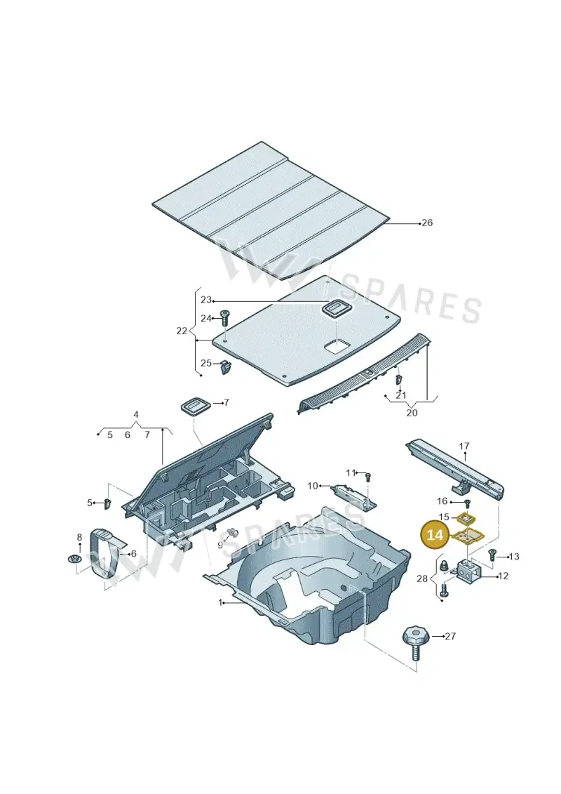 8W0863253 — Audi A5 Sportback (2016-2025) diagram 897863850, position 14
