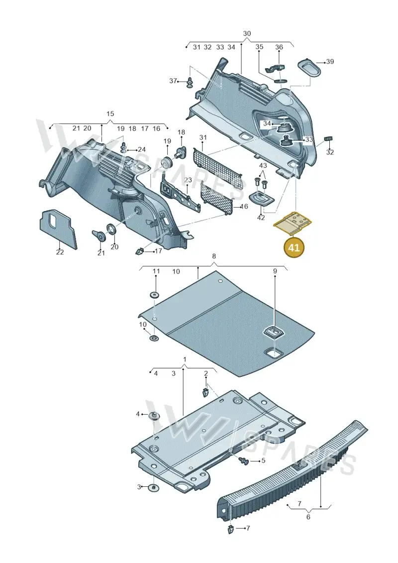 8W0863253 — Audi RS5 Sportback (2017-2025) diagram 897863800, position 41